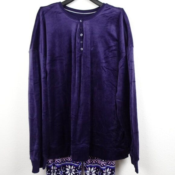 Nautica Fleece Pajama Set Women's Size 2XL Purple 2 Piece Soft Stretch - Picture 2 of 11